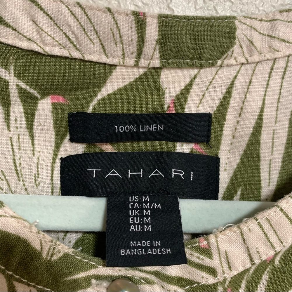 Tahari Tropical Print Button Down - Picture 4 of 9